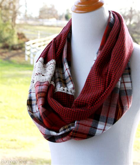 minute plaid  lace infinity scarf