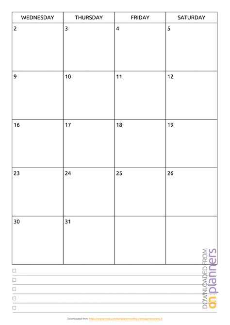 blank fill  calendar templates   page calander templates