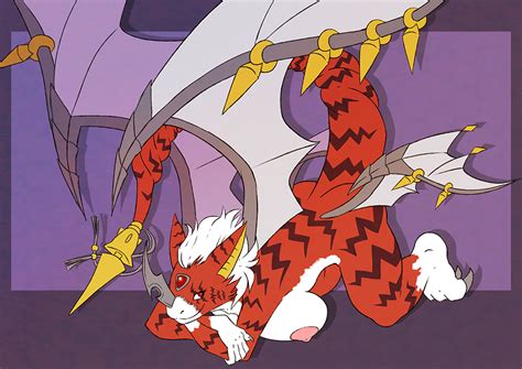 Rule 34 Breasts Digimon Dorugreymon Dragon Female Fur Long Ears Red