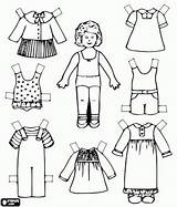 Coloring Paper Dolls Pages Doll Dress Dresses Voor Printables Papier Printable Kids Van Vintage Outfits Print Sheets A4 Kootation sketch template
