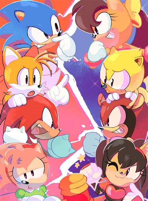 Stellarspin Amy Rose Honey The Cat Knuckles The Echidna Mighty The
