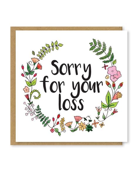 loss sympathy card floral bereavement