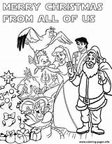Christmas Coloring Princess Disney Pages Printable Color Info sketch template