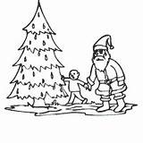 Santa Tree Christmas Coloring Child Surfnetkids Pages sketch template