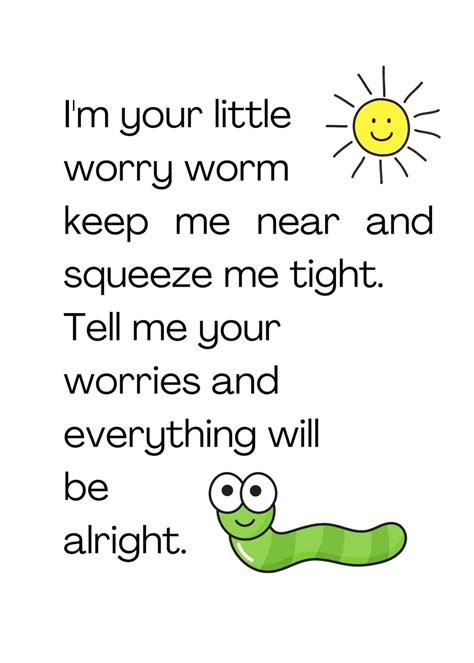 worry worm poem project cards  tags   pattern  etsy uk