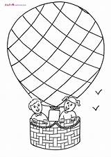 Mewarnai Balloon Ballon Mongolfiere Balon Udara Colouring Transportasi Ausmalbild Transport sketch template