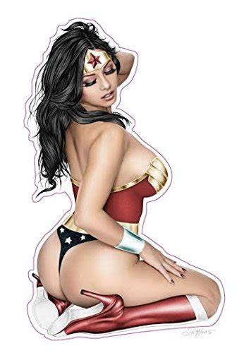 sell wonderwoman superhero pin up girl decal sticker 6″ fast free shipping car and truck racing