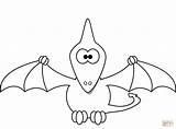 Pterodactyl Coloring Pages Cartoon Printable Pteranodon Dinosaur Color Kids Dinosaurs Drawing Flying Crafts Online Print Supercoloring Drawings Getcolorings Templates Select sketch template
