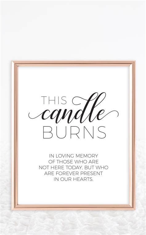 candle burns  loving memory wedding sign wedding memorial