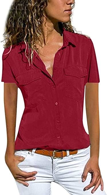 blouse dames korte mouw business casual shirt kleur effen moderne shirt herfst en zomer revers