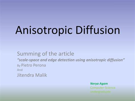 anisotropic diffusion  image processing matlab code