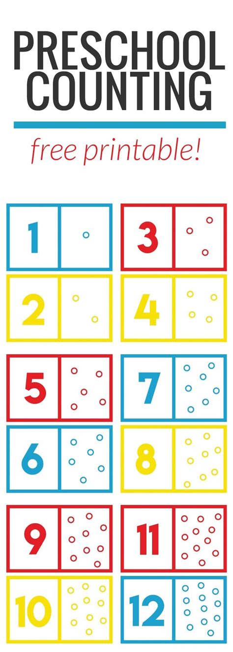 preschool math counting game  printable