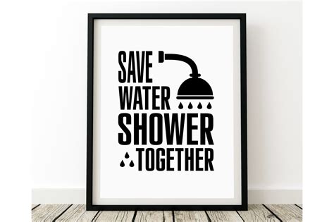 Save Water Shower Together Gráfico Por Nicoprintableart · Creative Fabrica
