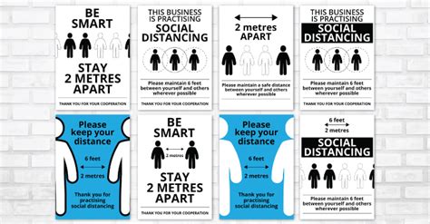 printable social distancing posters    metres