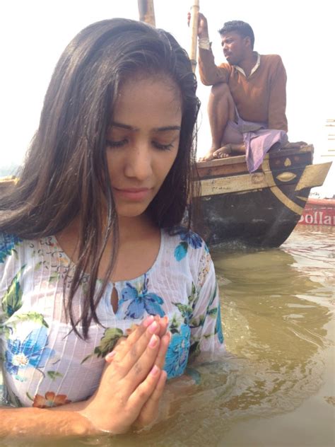 poonam pandey takes dip in holy water