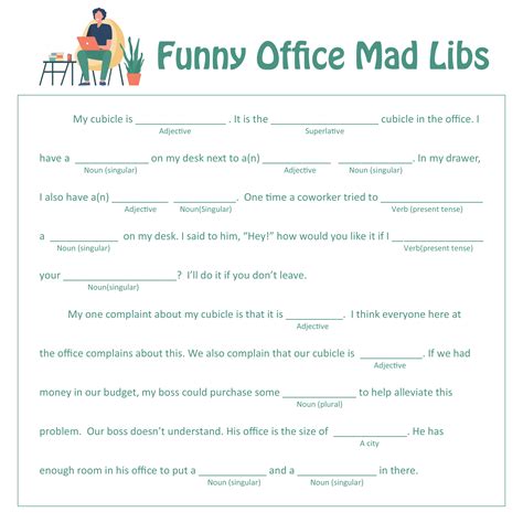 office mad libs printable funny