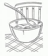 Coloring Soup Pages Bowl Clipart Library Food sketch template