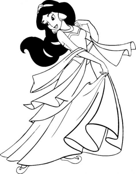 simple jasmine coloring pages  children