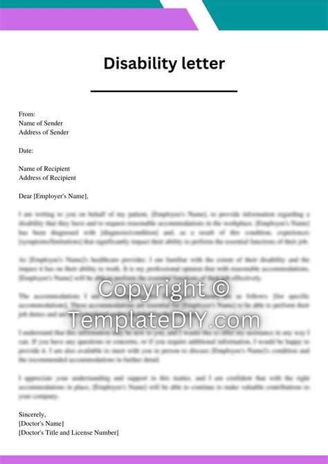 disability letter  doctor sample  examples   word