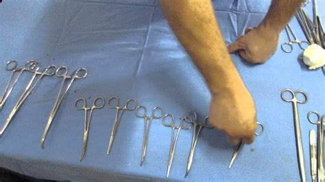 instrumentos de hemostasia mesa cirurgica  quadrante tecn cirurgica