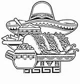 Coloring Mexican Fiesta Cinco Mayo Food Pages National Printables Childrens Color sketch template