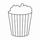 Popcorn Pictogram Overzichtsstijl Template Cardboard Muffin sketch template