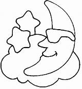 Moon Coloring Pages Kids Kidss Color Star sketch template