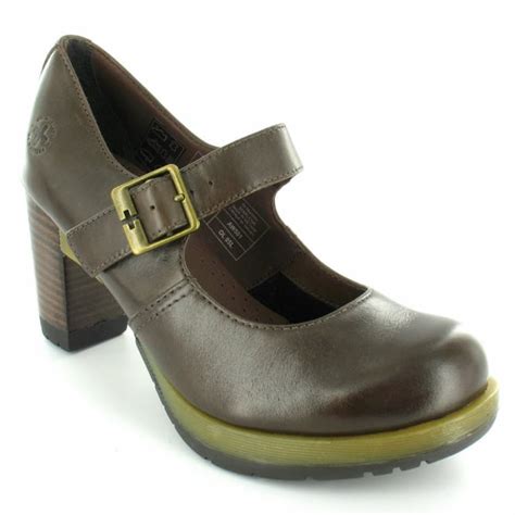 dr martens marlena womens leather high heel mary jane shoes dark brown high heels