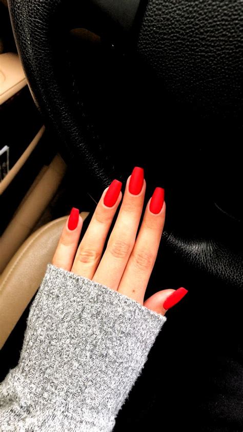 red matte coffin square nails short fall winter valentines day disney nails red matte coffin