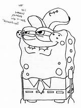 Spongebob Gangster Getdrawings Cheeks Sandy Gangsta Squarepants Fashiondiy sketch template