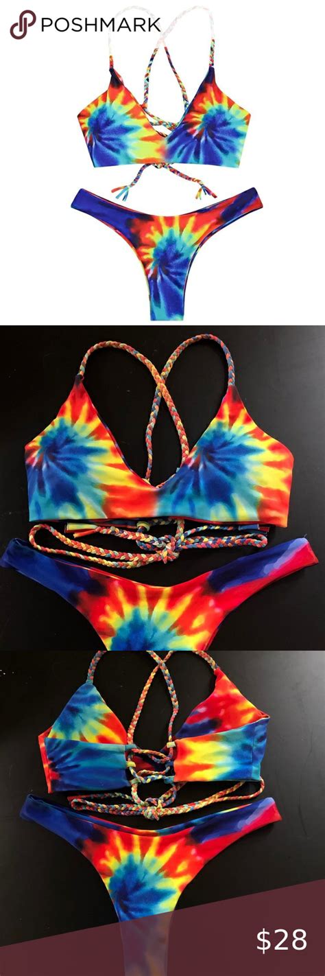 Tie Dye Neon Bikini Set Nwt Neon Bikinis Bikinis Bikini Set Hot Sex