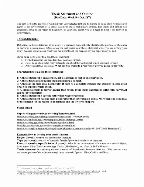 sample thesis statement  format examples papers