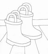 Boots Coloring Rain Popular sketch template
