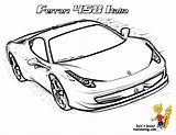 Coloring Ferrari Pages Cars 458 Color Italia Autos Race sketch template