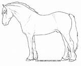 Welsh Cob Coloring Pages Pony Lineart Horses sketch template