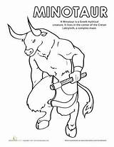 Coloring Greek Mythology Minotaur Pages Education Mythical Creatures Worksheets Worksheet Myth Getcolorings Creature Roman Greece Ancient Printable Choose Board Color sketch template