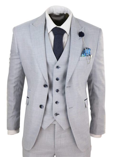 mens light grey  piece suit happy gentleman