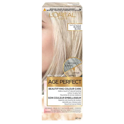 loreal paris age perfect beautifying colour care temporary hair colour touch  silver  ea