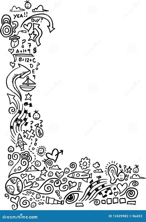 doodle sketch border stock photography image