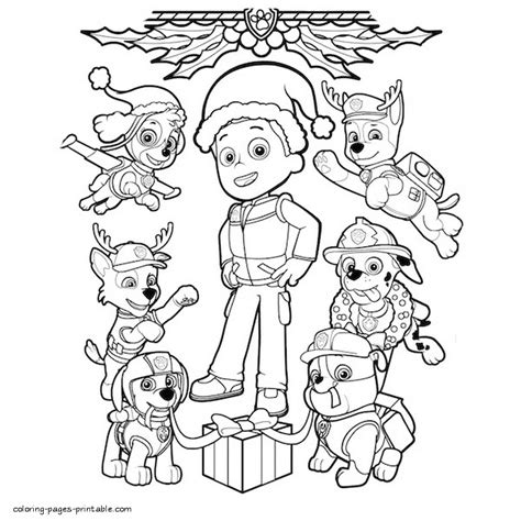 christmas coloring pages paw patrol coloring pages printablecom