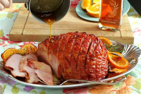 baked ham with ginger orange maple glaze recipe runamok maple