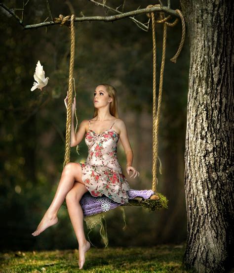 woman tree swing free image on pixabay