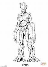Groot Coloring Galaxy Guardians Pages Baby Printable Drawing Cartoon Popular sketch template