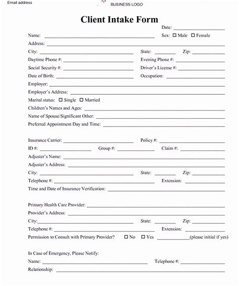 patient intake form template    patient intake form template