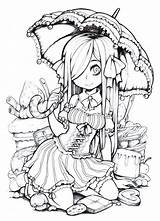 Coloriage Dessin Mamietitine Adults Blanc Colorier Lineart Fille sketch template