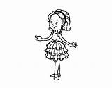 Girl Dress Party Coloring Colorear Coloringcrew sketch template