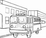 Coloring Pages Truck Fire Emergency Line Firetruck Printable Wheeler Color Transportation Engine Semi Ram Dodge Drawing Getdrawings Ford Only Book sketch template