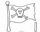 Pirate Coloring Flag Pages Printable Template sketch template