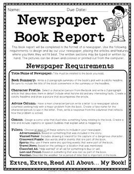 newspaper book report fiction  fiction book report newspaper