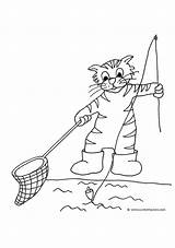 Coloring Cat Pages Cats Fishing Boots Printable Kids Print Funny Clipartqueen sketch template